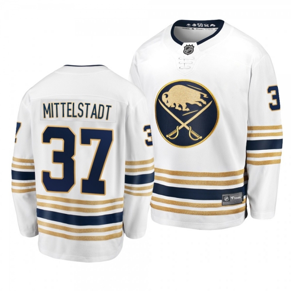 Men's #37 Casey Mittelstadt Buffalo Sabres 2019-20 50th Season Premier Breakaway White Jersey