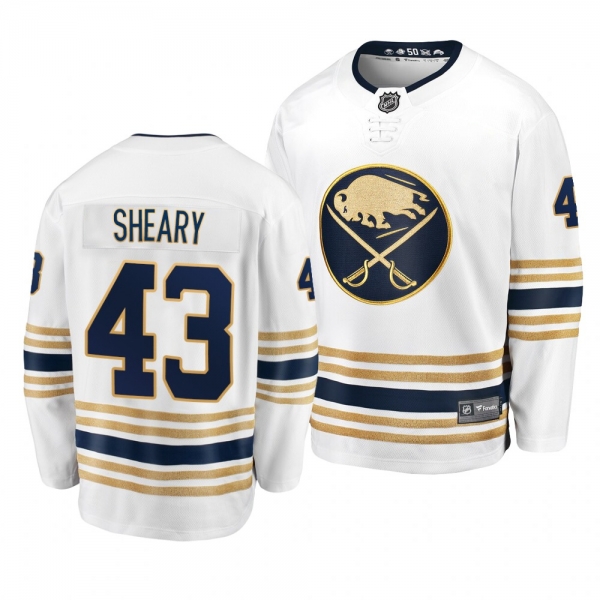 Men's #43 Conor Sheary Buffalo Sabres 2019-20 50th Season Premier Breakaway White Jersey