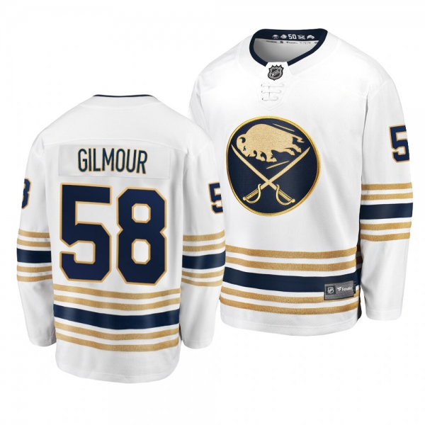 Men's #58 John Gilmour Buffalo Sabres 2019-20 50th Season Premier Breakaway White Jersey