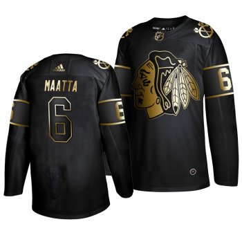 Men's Chicago Blackhawks Olli Maatta Black Authentic Adidas Golden Edition Jersey