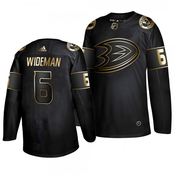 Men's Anaheim Ducks Chris Wideman Black Authentic Adidas Golden Edition Jersey