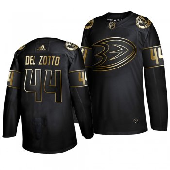 Men's Anaheim Ducks Michael Del Zotto Black Authentic Adidas Golden Edition Jersey