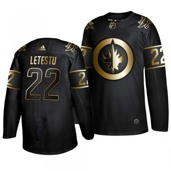 Men's Winnipeg Jets Mark Letestu Black Authentic Adidas Golden Edition Jersey