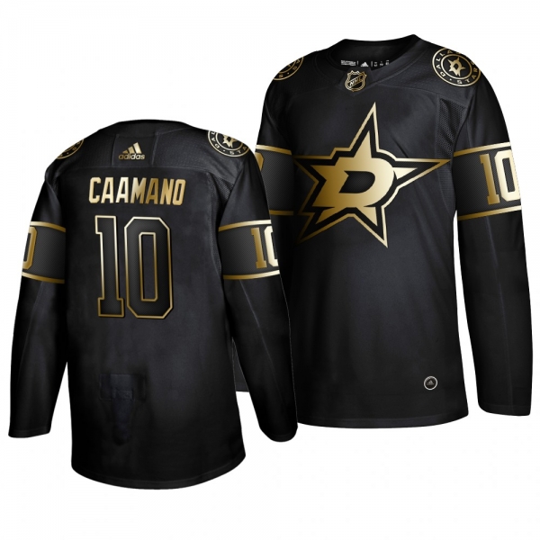 Men's Dallas Stars #10 Nicholas Caamano 2019 Golden Edition Authentic Adidas Black Jersey