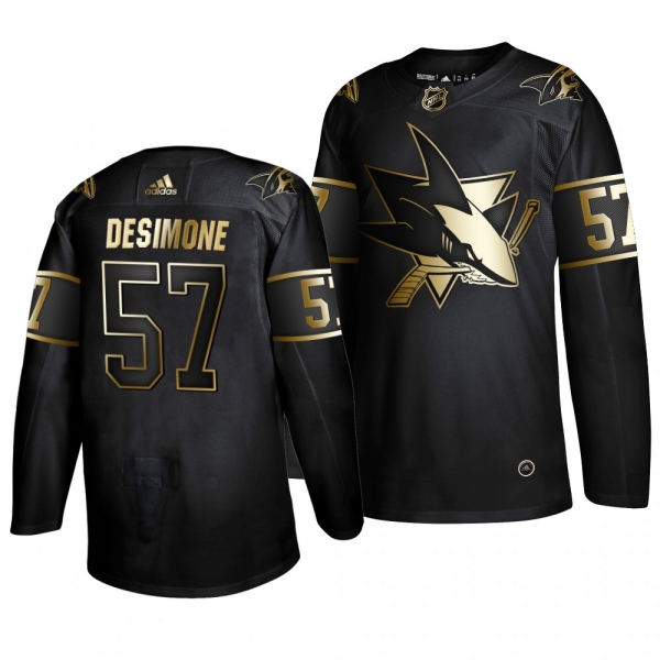 Men's #57 Nick DeSimone San Jose Sharks 2019 Golden Edition Authentic Adidas Black Jersey