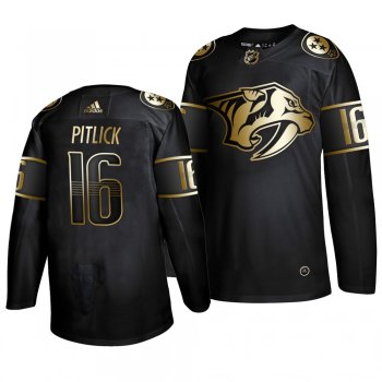 Men's #16 Rem Pitlick Nashville Predators 2019 Golden Edition Authentic Adidas Black Jersey