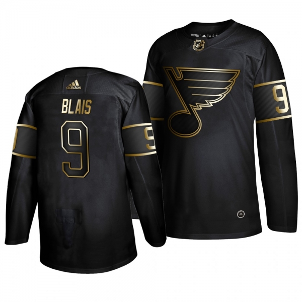 Men's #9 Sammy Blais St. Louis Blues 2019 Golden Edition Authentic Adidas Black Jersey