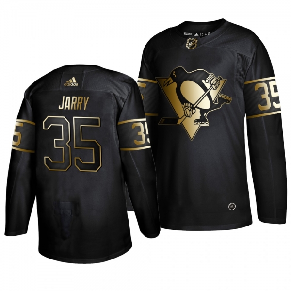 Men's #35 Tristan Jarry Pittsburgh Penguins 2019 Golden Edition Authentic Adidas Black Jersey