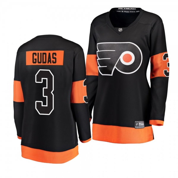 Women's Flyers Radko Gudas Breakaway Player Fanatics Branded Black Alternate Jersey