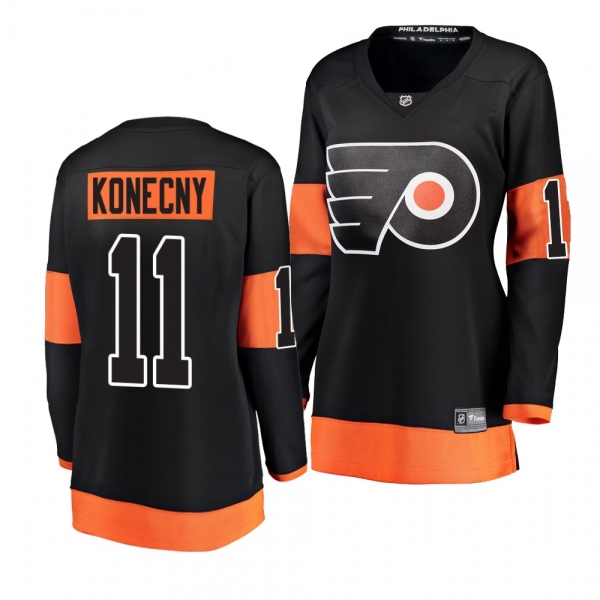 Women's Flyers Travis Konecny Breakaway Player Fanatics Branded Black Alternate Jersey