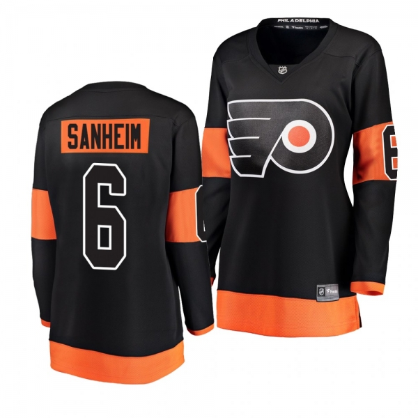 Women's Flyers Travis Sanheim Breakaway Player Fanatics Branded Black Alternate Jersey