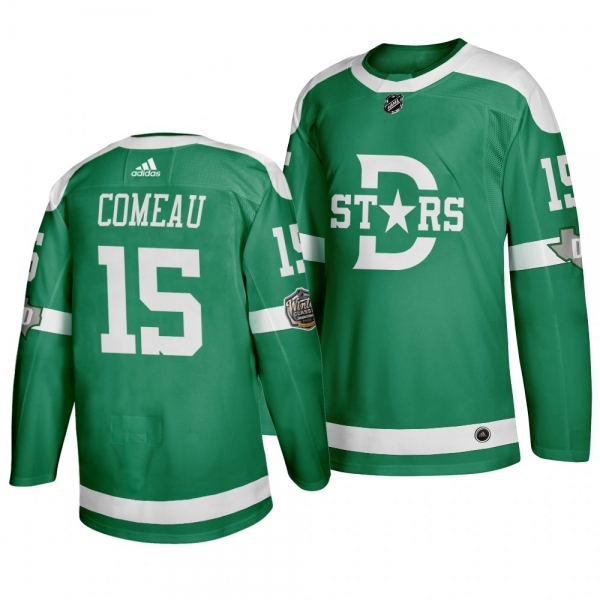 Dallas Stars Blake Comeau 2020 Winter Classic Retro Adidas Authentic Green Jersey