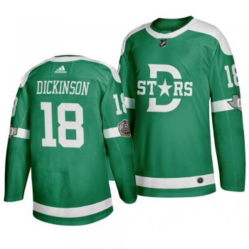 Dallas Stars Jason Dickinson 2020 Winter Classic Retro Adidas Authentic Green Jersey