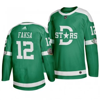 Dallas Stars Radek Faksa 2020 Winter Classic Retro Adidas Authentic Green Jersey