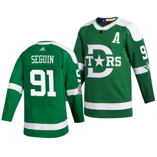 Dallas Stars Tyler Seguin 2020 Winter Classic Retro Adidas Authentic Green Jersey