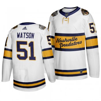 Nashville Predators Austin Watson 2020 Winter Classic Retro Authentic White Jersey