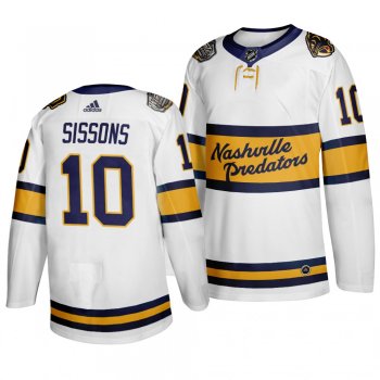 Nashville Predators Colton Sissons 2020 Winter Classic Retro Authentic White Jersey