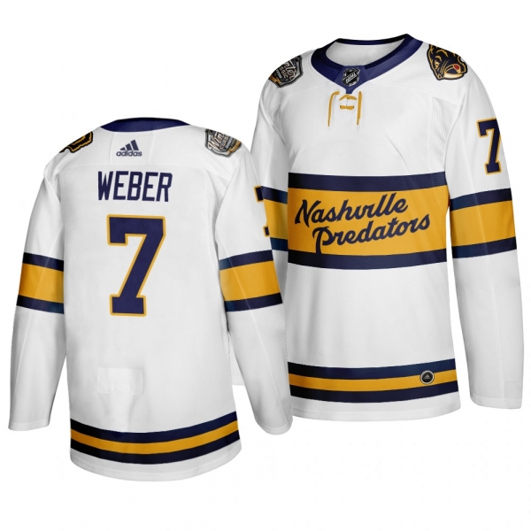 Nashville Predators Yannick Weber 2020 Winter Classic Retro Authentic White Jersey