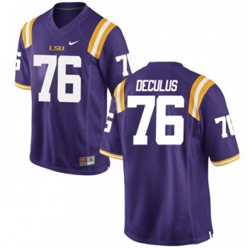 Men's Nike Austin Deculus LSU Tigers Game Purple Football College Jersey