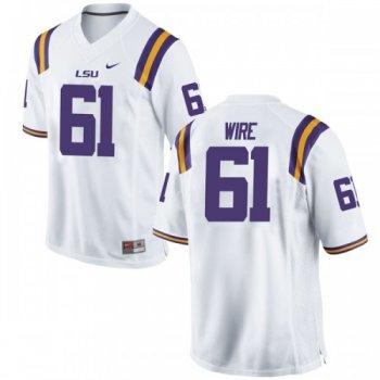 Men's Nike Cameron Wire LSU Tigers Game White Football College Jersey