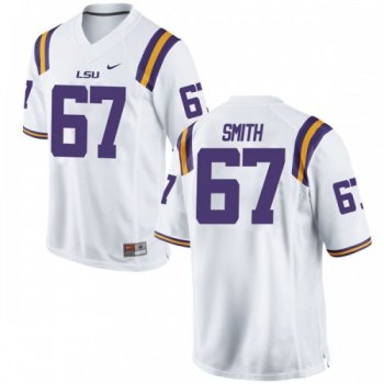 Men's Nike Cole Smith LSU Tigers Game White Football College Jersey