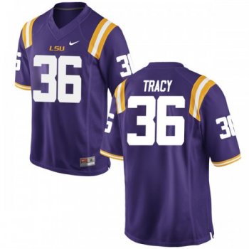 Men's Nike Cole Tracy LSU Tigers Game Purple Football College Jersey