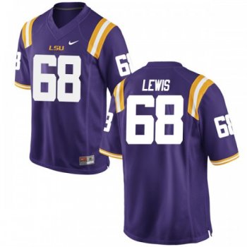 Men's Nike Damien Lewis LSU Tigers Game Purple Football College Jersey