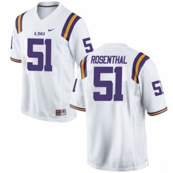 Men's Nike Dare Rosenthal LSU Tigers Game White Football College Jersey