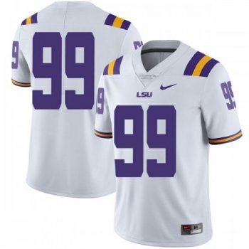 Men's Nike Ed Alexander LSU Tigers Limited White Football College Jersey