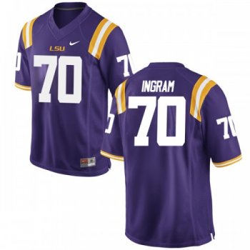 Men's Nike Ed Ingram LSU Tigers Game Purple Football College Jersey