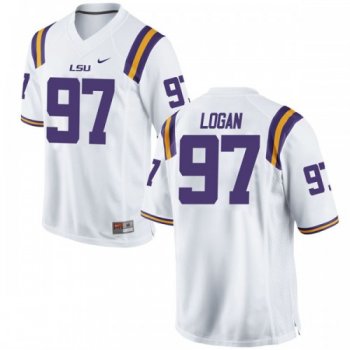 Men's Nike Glen Logan LSU Tigers Game White Football College Jersey