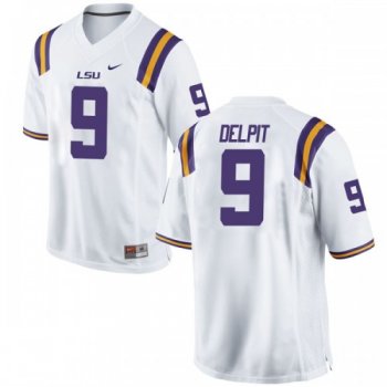 Men's Nike Grant Delpit LSU Tigers Game White Football College Jersey