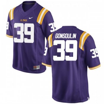 Men's Nike Jack Gonsoulin LSU Tigers Game Purple Football College Jersey