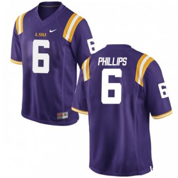 Men's Nike Jacob Phillips LSU Tigers Game Purple Football College Jersey