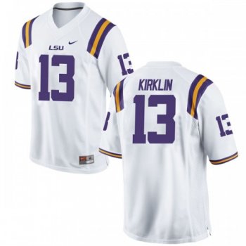 Men's Nike Jontre Kirklin LSU Tigers Game White Football College Jersey