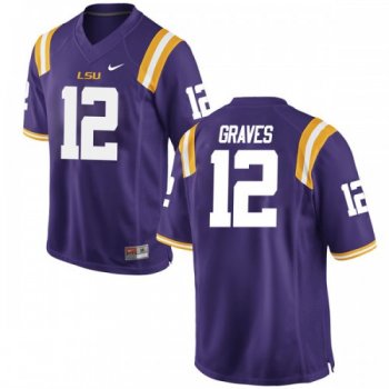 Men's Nike Marshall Graves LSU Tigers Game Purple Football College Jersey