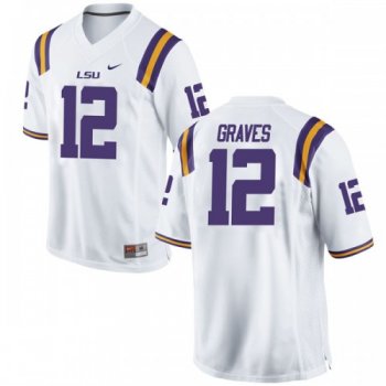 Men's Nike Marshall Graves LSU Tigers Game White Football College Jersey