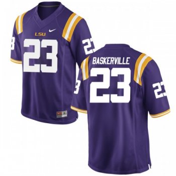 Men's Nike Micah Baskerville LSU Tigers Game Purple Football College Jersey