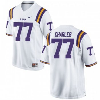 Men's Nike Saahdiq Charles LSU Tigers Game White Football College Jersey