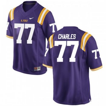 Men's Nike Saahdiq Charles LSU Tigers Replica Purple Football College Jersey