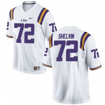 Men's Nike Tyler Shelvin LSU Tigers Game White Football College Jersey