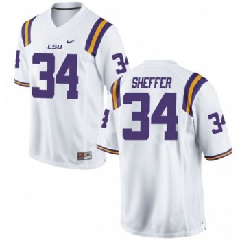 Men's Nike Zach Sheffer LSU Tigers Game White Football College Jersey