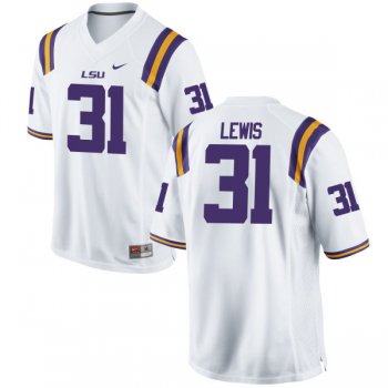 Men's Nike Cameron Lewis LSU Tigers Replica White Football Jersey