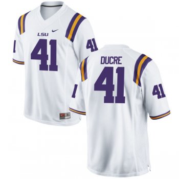 Men's Nike David Ducre LSU Tigers Replica White Football Jersey