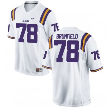 Men's Nike Garrett Brumfield LSU Tigers Replica White Football Jersey