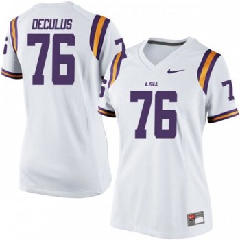 Women's Nike Austin Deculus LSU Tigers Game White Football College Jersey