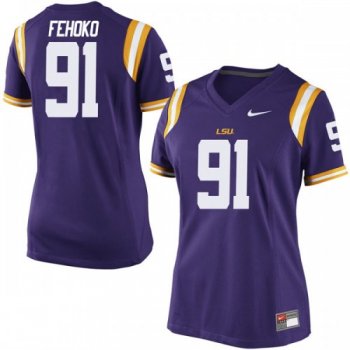 Women's Nike Breiden Fehoko LSU Tigers Game Purple Football College Jersey