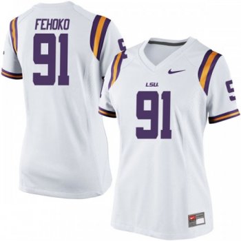 Women's Nike Breiden Fehoko LSU Tigers Game White Football College Jersey