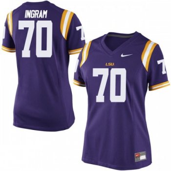 Women's Nike Ed Ingram LSU Tigers Game Purple Football College Jersey