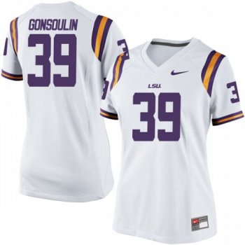 Women's Nike Jack Gonsoulin LSU Tigers Game White Football College Jersey